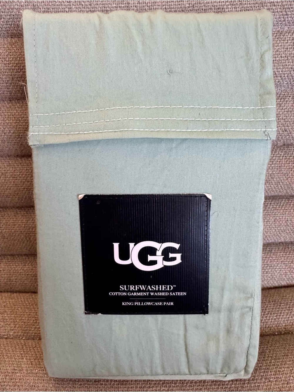 UGG Surfwashed Cotton King Pillowcases Agave NWT